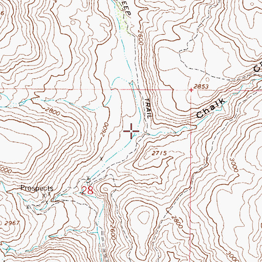 Topographic Map of Chalk Canyon, AZ