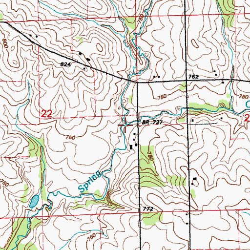 Topographic Map of Hahn Creek, IA