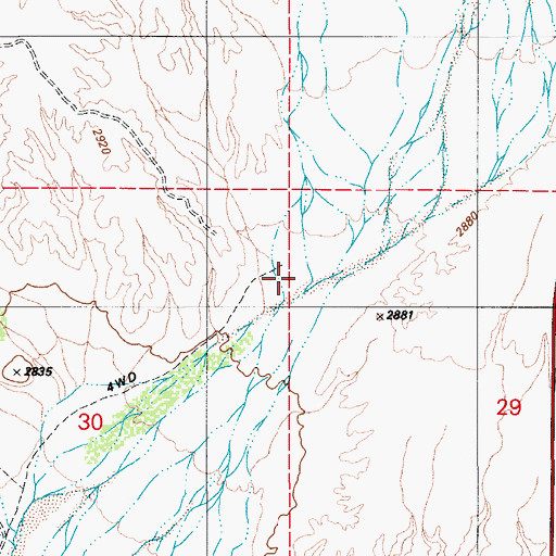 Topographic Map of Chalk Creek, AZ