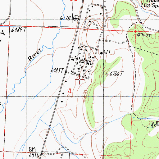 Topographic Map of Bridgeport Ranger Station, CA