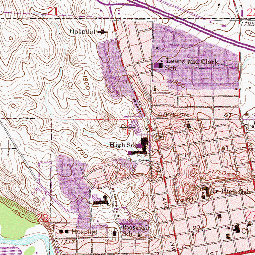 Topographic Map of Brave Center Academy, ND