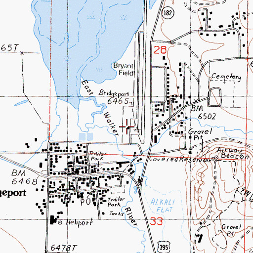 Topographic Map of Bryant Field, CA