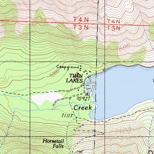 Topographic Map of Mono Village Resort, CA