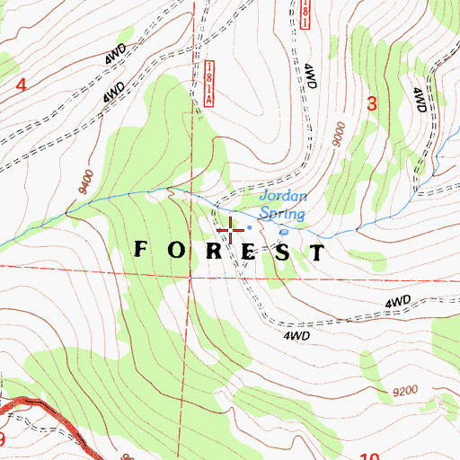 Topographic Map of Jordan Spring, CA