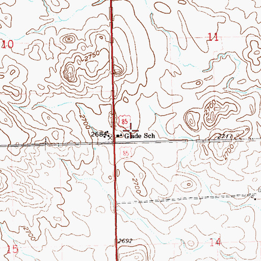 Topographic Map of Prairie Elementary School, ND