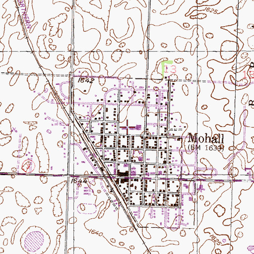 Topographic Map of MLS-Mohall Public School, ND