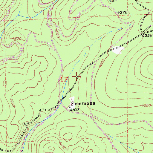 Topographic Map of Femmons Meadows, CA