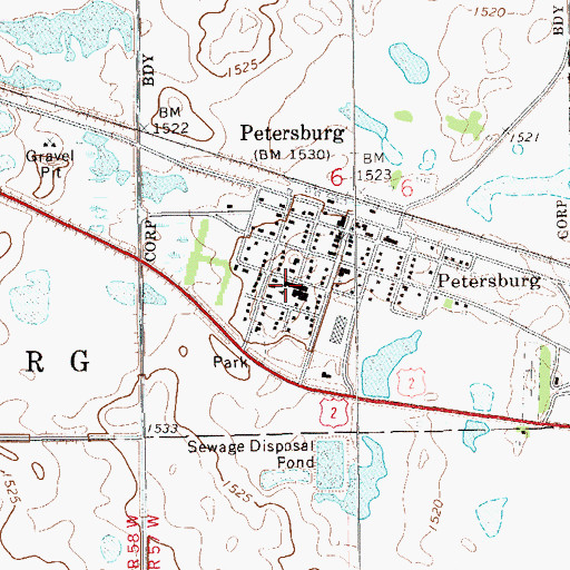 Topographic Map of Dakota Prairie High School, ND