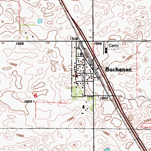 Topographic Map of Pingree-Buchanan Elementary School, ND