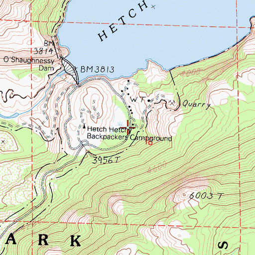 Topographic Map of Hetch Hetchy Ranger Station, CA