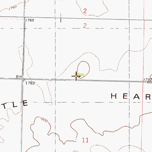 Topographic Map of Little Heart Elementary School, ND