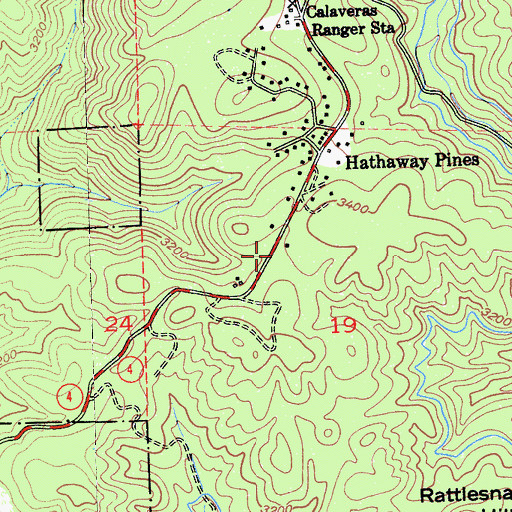 Topographic Map of Calaveras District Ranger Office, CA