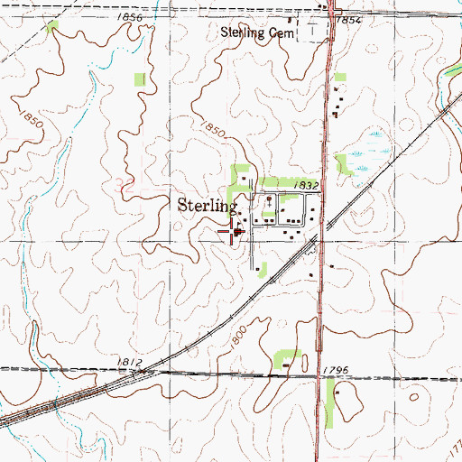Topographic Map of Sterling Elementary School, ND
