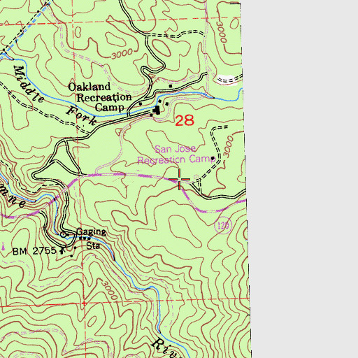 Topographic Map of Sweetwater, CA