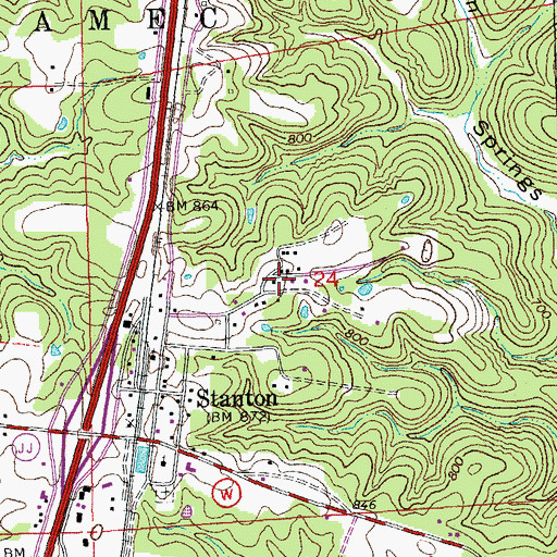 Topographic Map of Charmwood, MO