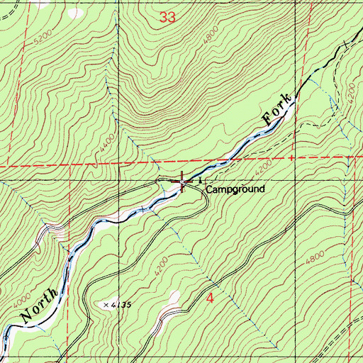 Topographic Map of Sourgrass Campground, CA
