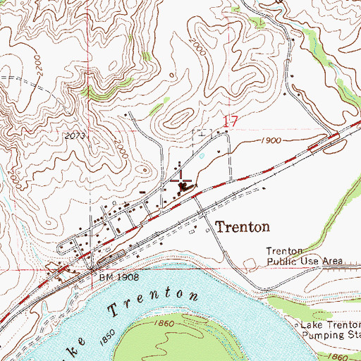 Topographic Map of Eight Mile Public School, ND