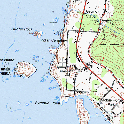 Topographic Map of Smith River Rancheria, CA