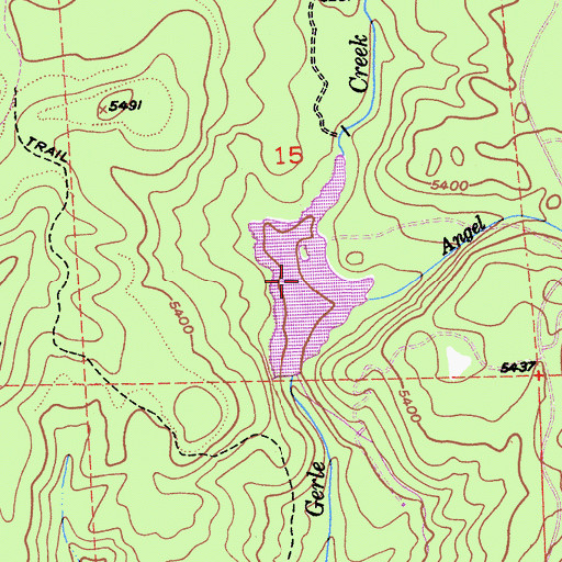 Topographic Map of Gerle Creek Divide Reservoir, CA