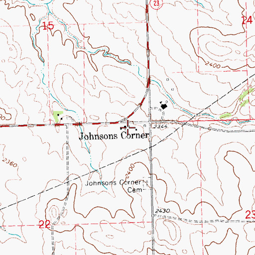 Topographic Map of Johnson Corners Christian Academy, ND