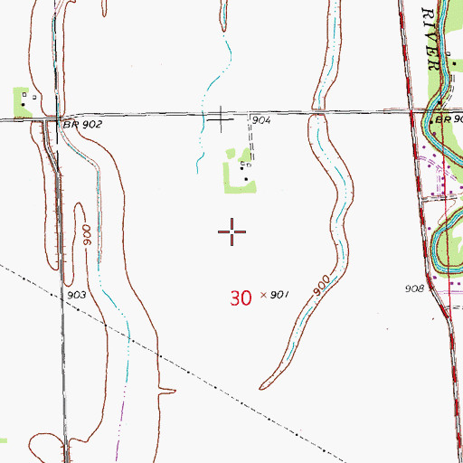 Topographic Map of Aurora Elementary School, ND