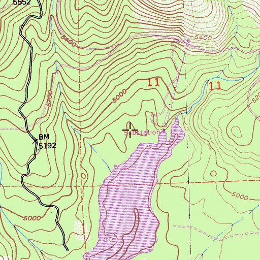 Topographic Map of Robbs Peak Powerhouse, CA