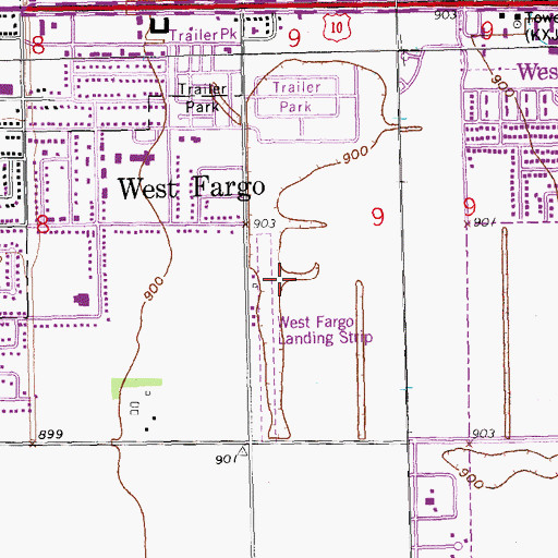 Topographic Map of West Fargo High School, ND
