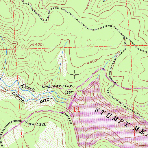 Topographic Map of Vista Overflow Campground, CA