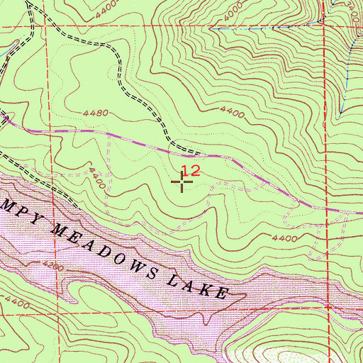 Topographic Map of Black Oak Campground, CA