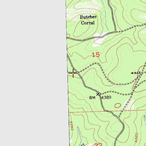 Topographic Map of Four Corners, CA