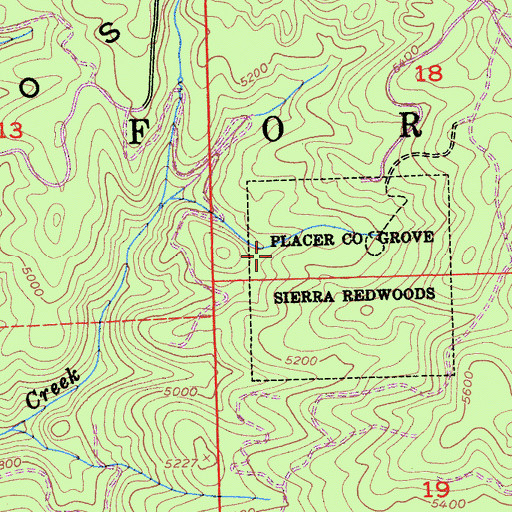 Topographic Map of Big Tree Nature Trail, CA