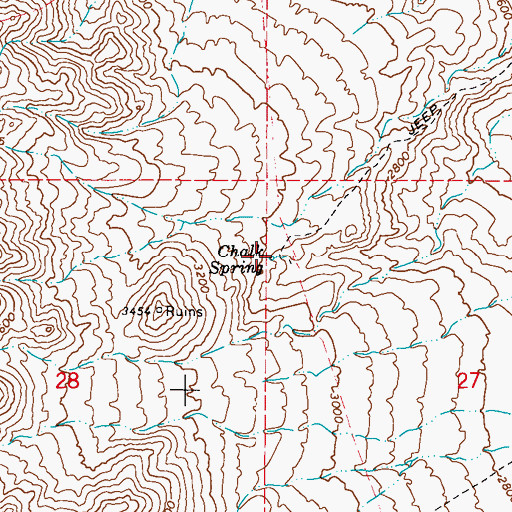 Topographic Map of Chalk Spring, AZ