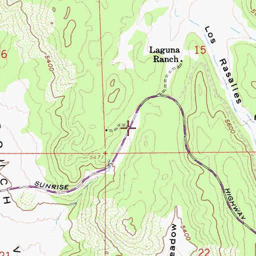 Topographic Map of Meadows Information Center, CA
