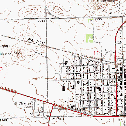 Topographic Map of Southwest Health Care Services-Long Term Care Center, ND