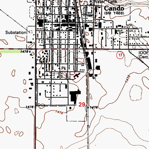 Topographic Map of Towner County Living Center, ND