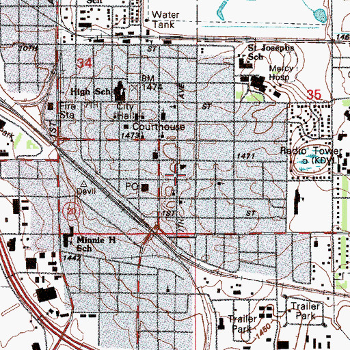 Topographic Map of Good Samaritan Society-Devils Lake, ND