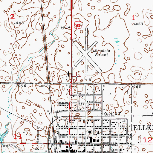 Topographic Map of Prince of Peace Care Center, ND