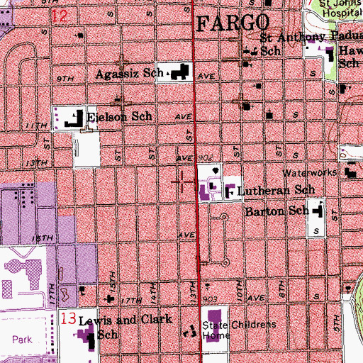 Topographic Map of Manor Care Health Services, ND