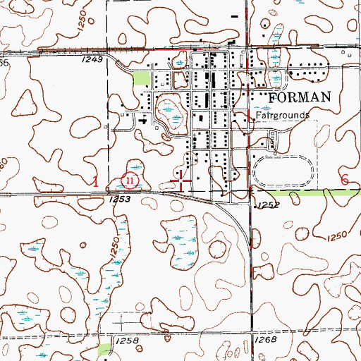 Topographic Map of Four Seasons Health Care Center, ND
