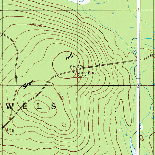 Topographic Map of T1 R13 WELS, ME