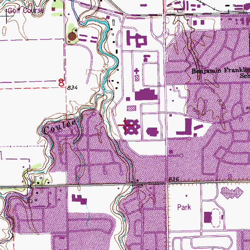 Topographic Map of Valley Eldercare Center, ND