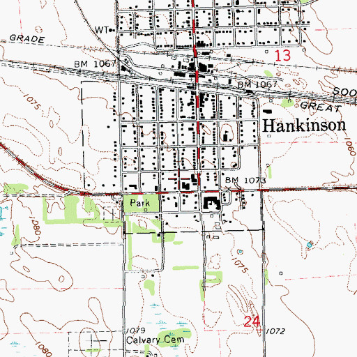 Topographic Map of Saint Gerard's Community of Care, ND