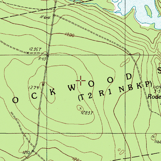 Topographic Map of Rockwood Strip T2 R1 NBKP, ME