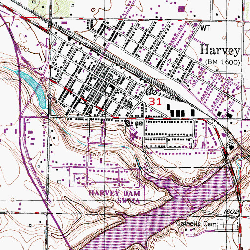 Topographic Map of Saint Aloisius Medical Center Nursing Home, ND