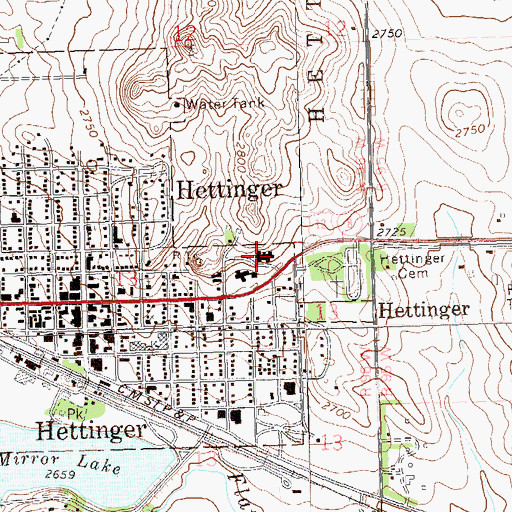 Topographic Map of Western Horizons Care Center, ND