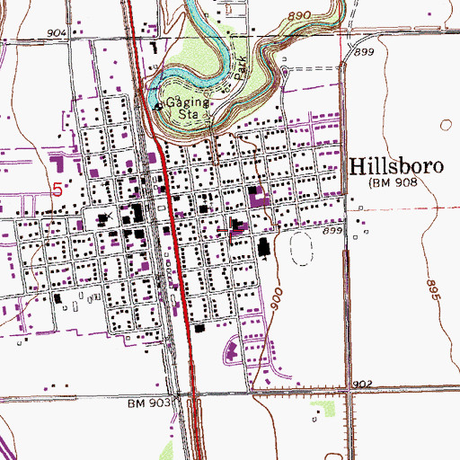 Topographic Map of Sanford Hillsboro Nursing Home, ND