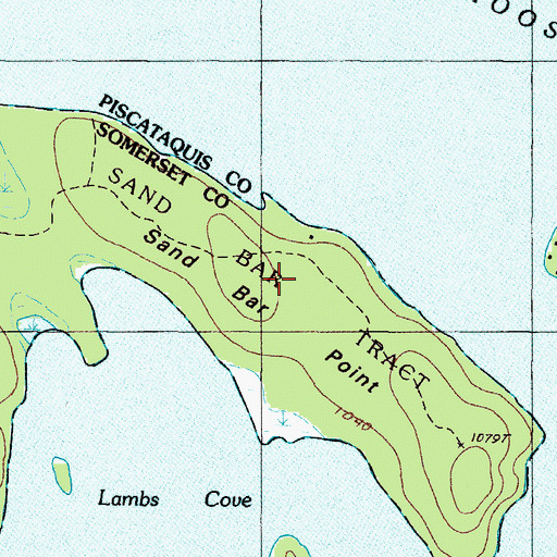 Topographic Map of Sandbar Tract Township, ME