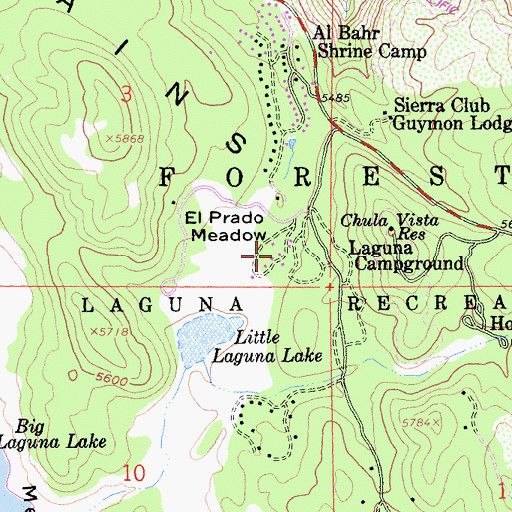 Topographic Map of EL Prado Group Camp, CA