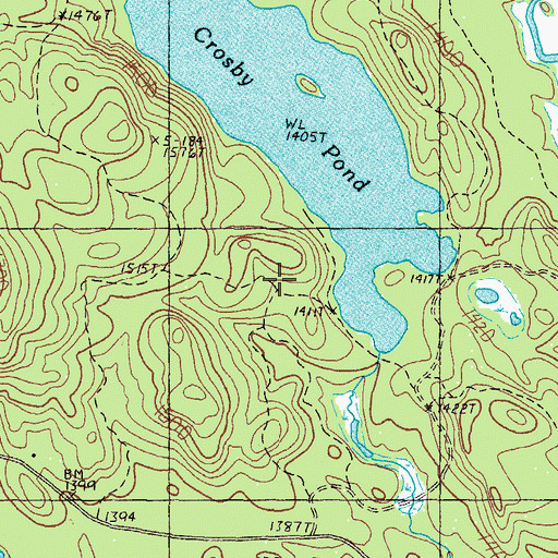 Topographic Map of Coburn Gore, ME