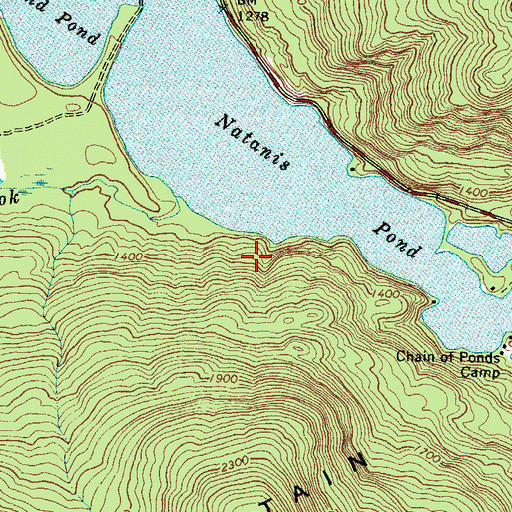 Topographic Map of Chain of Ponds Township, ME